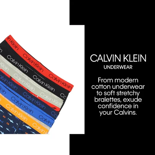 Vista 4 de Calvin Klein Paquete de 3 calzoncillos de algodón surtidos para niños pequeños modernos