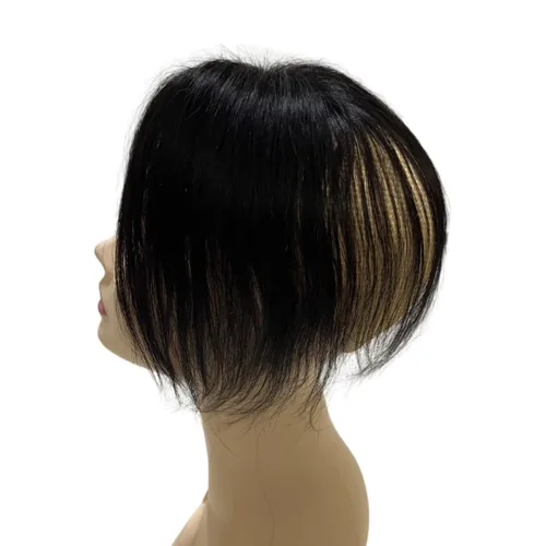 Vista 6 de Anemone Peluca de cabello humano con clip para mujer, 10 pulgadas, parte media, recto, extensiones de volumen para pérdida de cabello suave (negro)