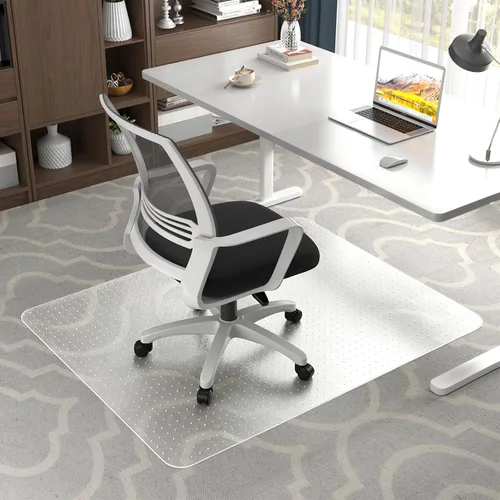 Vista 13 de Alfombrilla para silla de oficina para suelos duros - 45''×53'', protector de suelo transparente de PVC resistente para madera/azulejos Transparente