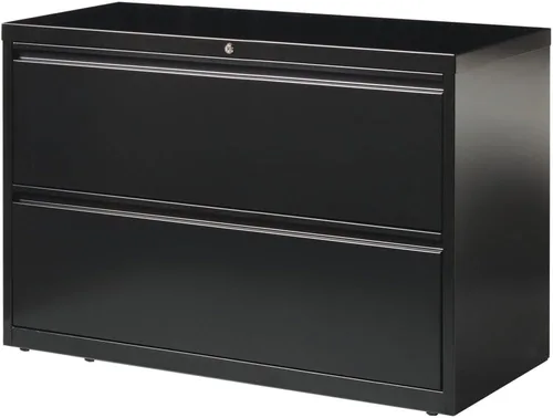 Vista 4 de Lorell Lima lateral de 2 cajones, 42 x 18-5/8 x 28-1/8 pulgadas, color negro