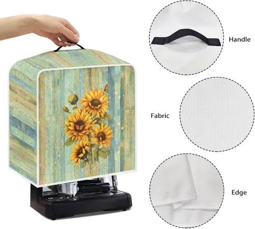 Vista 97 de Funda para cafetera, poliéster, azul, se adapta a la mayoría de máquinas de café estándar, protector resistente al polvo, huellas dactilares Playa
