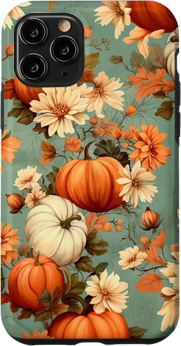 Vista 28 de Funda con temática de otoño para iPhone 11 con diseño de calabaza de otoño para mujer
