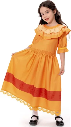 Vista 2 de Wasoie Disfraz de Pepa Isabela para adultos, vestido de cosplay de Isabela Madrigal, Pepa, falda de princesa, traje de Halloween para niñas