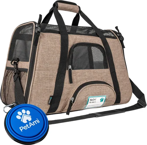 Vista 27 de PetAmi Transportador de mascotas aprobado por aerolíneas para gatos, transportador de perros de lados suaves para perros pequeños, suministros