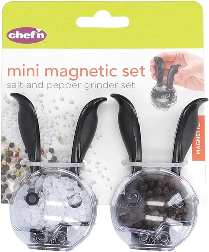 Vista 8 de Chef'n - Juego de bola de pimienta y bola de sal magnéticos, pequeños, Negro