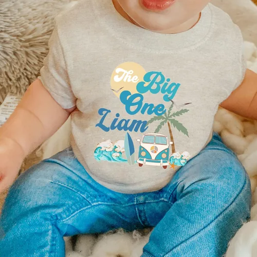 Vista 5 de The Big One shirt customized big One 1st Birthday Shirt Waves surfing one birthday party boy first birthday shirt big one wave boy birthday outfit