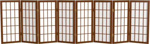 Vista 30 de Biombo portátil simple de 2 pies Biombo diseño Shoji, clásico diseño japonés 4 anchuras, 6 colores, Madera, Negro