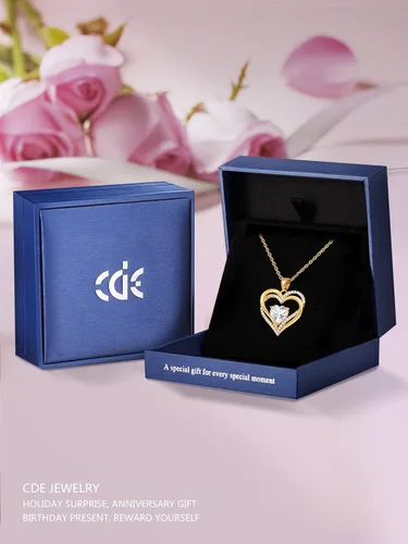 Vista 6 de CDE Collares de corazón para mujer, plata esterlina 925, dije de piedra natal, aniversario, cumpleaños, Navidad, día de San Valentín, joyería