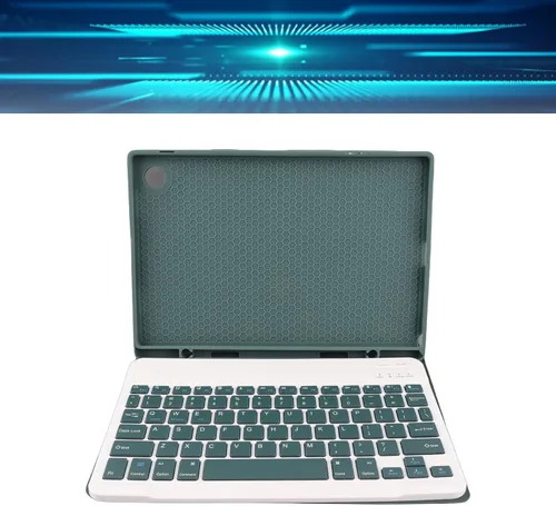 Vista 3 de Funda para teclado inalámbrico para tableta Tab A8 de 10.5 pulgadas, 2022, color verde oscuro con recortes precisos para uso diario