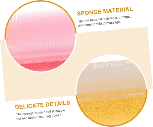 Vista 3 de Cepillo de baño sensorial para recién nacidos, cerdas suaves para piel delicada, 2 piezas, para masaje en el cuero cabelludo, para la ducha