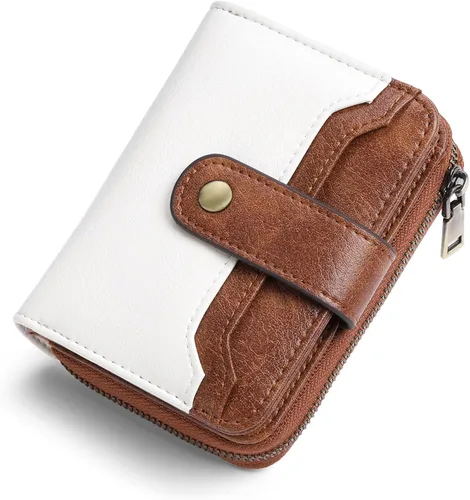 Vista 9 de GAEKEAO Cartera para mujer delgada y fina con bloqueo RFID, de cuero con flores, tarjetero plegable, cartera larga para damas con bolsillo
