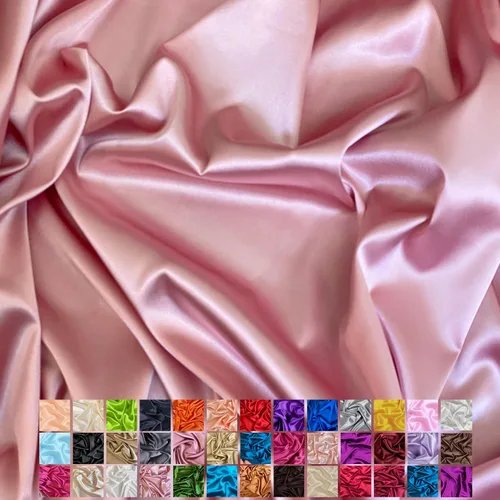 Vista 33 de Yard - Tela de satén sedosa elástica de alta calidad - Tela para vestidos y faldas - Suave como la seda, brillo metálico, ideal para bodas y diseño