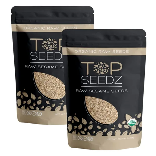 Vista 7 de Top Seedz Semillas de sésamo crudas orgánicas certificadas por la USDA, semillas de sésamo frescas y sin sal de primera calidad, sin gluten, sin