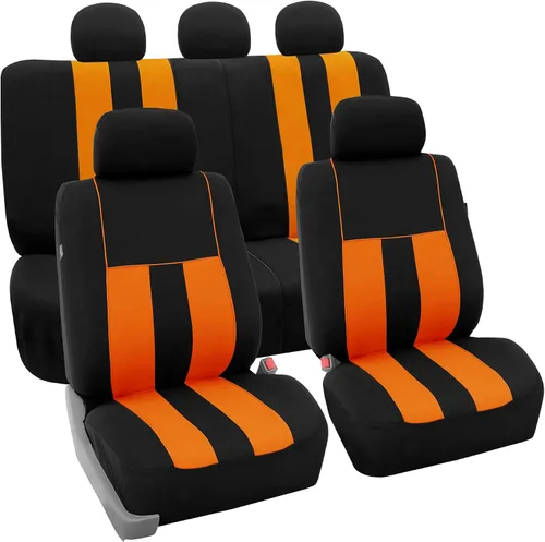 Vista 40 de FH Group Juego completo de fundas de asiento de coche de tres filas a rayas, compatible con bolsas de aire y listas para dividir, ajuste universal