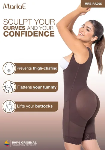 Vista 5 de MARIAE FAJAS Body moldeador con control de abdomen y busto abierto colombiano