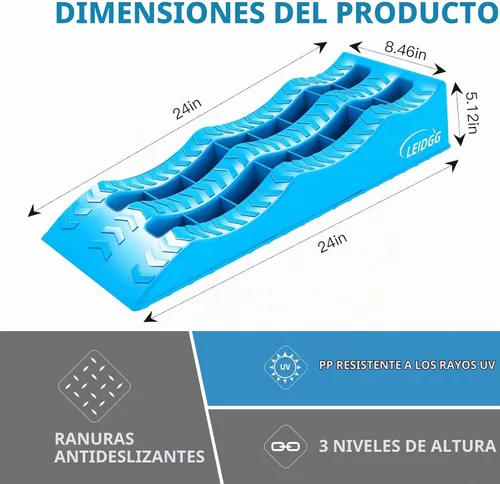 Vista 2 de Paquete de 2 rampas niveladoras de 3 niveles para autocaravanas