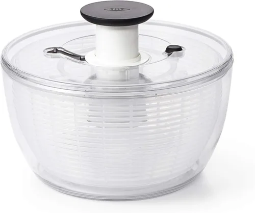 Vista 5 de Cosco 11408PBL1E Taburete plegable de tres escalones grandes con empuñadura de goma, platino y OXO Good Grips - Ensaladera grande