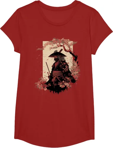 Vista 80 de Camiseta estética vintage samurái de arte japonés samurái retro cereza, Negro