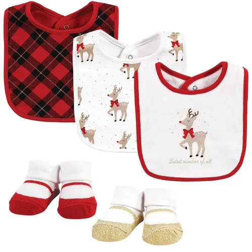 Vista 34 de Hudson Baby Conjunto de babero y calcetines unisex de algodón para bebé, Tamaño único Chica Calabaza
