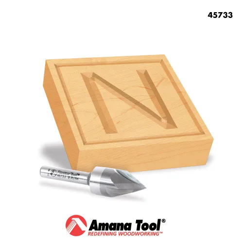 Vista 3 de Amana Tool - 45733 Carburo Sólido V-Groove Señalización y Letras 60 Deg x 9/16 Dia x 7/16