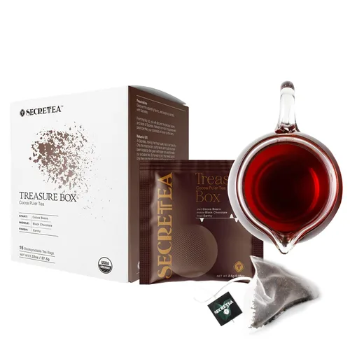 Vista 15 de Té suelto Pu-erh de cacao orgánico I POWERFUL Detox Immune I Heart & Digestion Support, paquete a granel de 12 oz Por T SECRETEA, Treasure Box
