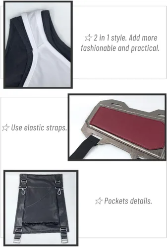 Vista 6 de LTAKK Tifa Lockhart - Disfraz de cosplay FF7 Remake, conjunto completo para Halloween