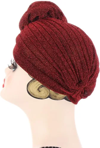 Vista 4 de PRIVNOONE Turbante Big Flower brillante brillante Headwrap Cap