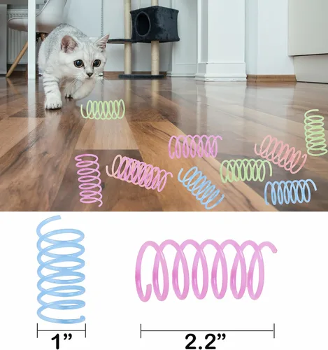Vista 4 de Fashion's Talk 12 juguetes para gatos que brillan en la oscuridad para gatos de interior, juguetes interactivos de color gelatina para persecución