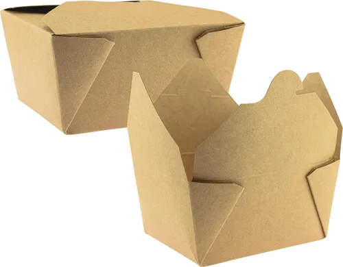 Vista 6 de NYHI Contenedores de comida para llevar, resistentes, 30 onzas, cajas de papel kraft #1 aptas para microondas son resistentes a fugas y grasa, cajas