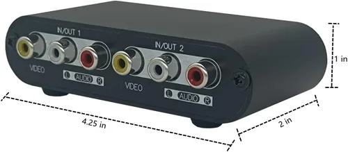 Vista 4 de Interruptor AV de 2 vías RCA Switcher 2 en 1 Salida Video compuesto L/R Caja selector de audio estéreo para consolas de juegos DVD STB -V21