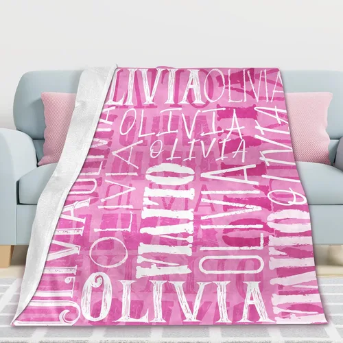 Vista 5 de Yofair Se envía al día siguiente, manta personalizada regalos para niñas adolescentes, manta personalizada con nombre, manta de franela para niñas