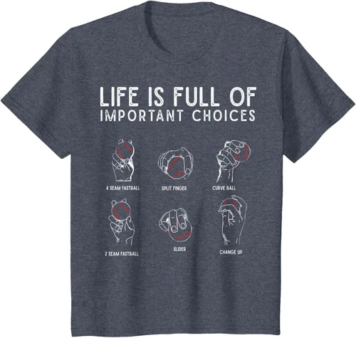 Vista 70 de Tipos de béisbol Pitches Life Choices Jugador Camiseta