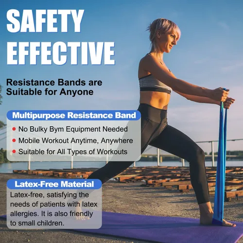 Vista 4 de Kit de bandas de ejercicio de resistencia – entrenamiento de fuerza y acondicionamiento – Pilates – Bandas de resistencia para movilidad