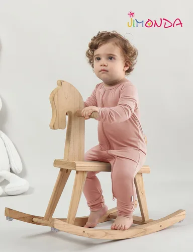 Vista 4 de Jimonda Pijama sin pies de bambú,Mameluco unisex de una pieza para bebé,Cierre de cremallera de 2 vías
