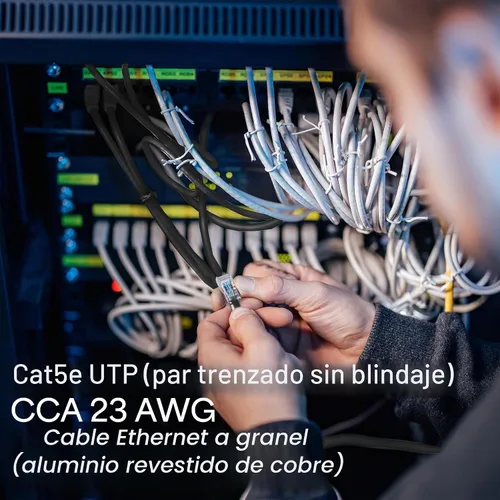 Vista 3 de VIVO Cable Cat5e a granel negro de 1,000 pies, CABLE-V003