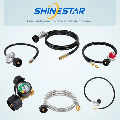 Vista 7 de SHINESTAR Extensión de manguera de propano de 6 pies, manguera de gas de 3