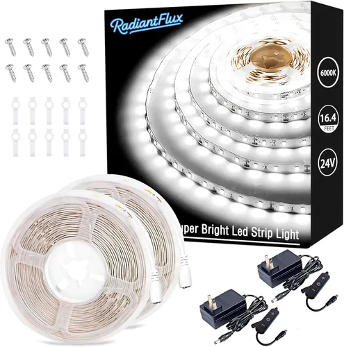 Vista 13 de Tiras de luces LED pequeñas de 10 pies cálidas, tira de luces LED regulables, 180 LEDs, luces de cinta LED tipo cuerda súper brillantes para sala