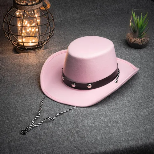 Vista 6 de Sombrero de vaquero de tamaño bebé, sombreros de vaquera para bebé, 1 pieza, sombreros de vaquero para fiesta infantil, sombreros de vaquero