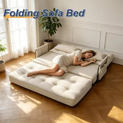 Vista 6 de Kullavik Sofá cama futón,Sofá cama convertible,Sofás deshuesados plegables Beige