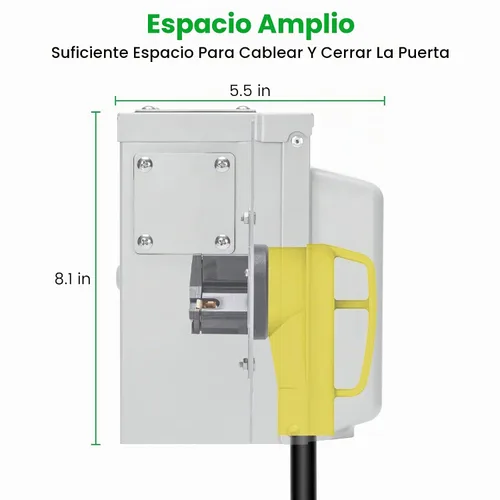 Vista 4 de Caja de disyuntores temporal de 30 amperios para RV con interruptor, Caja de disyuntores al aire libre Briidea con carcasa impermeable NEMA 3R