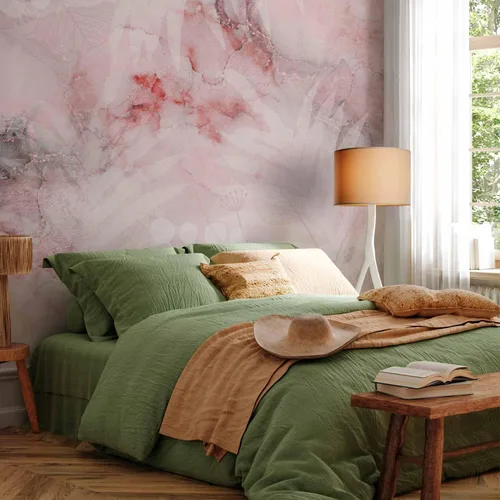 Vista 5 de artgeist Wall Mural Tropical Marble 77x55 in - Peel and Stick Self-Adhesive Wallpaper Removable Large Sticker Foil Wall Decor Print Design Mural