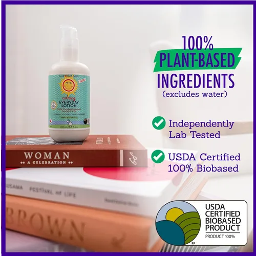 Vista 5 de California Baby Loción calmante Hidratante 100% a base de plantas Loción de lavanda para bebé Hidratante facial para piel seca