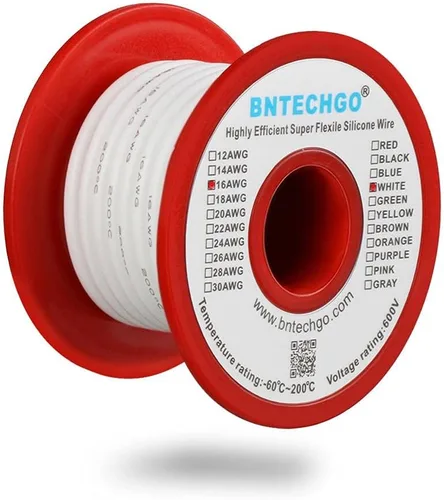 Vista 9 de BNTECHGO Alambre de silicona de calibre 16 rojo y negro cada 25 pies 2 Alambre de silicona calibre 16 rojo y negro