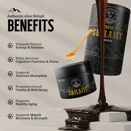 Vista 3 de Resina Shilajit pura del Himalaya 85+ oligominerales, 75% ácido fúlvico Informe de prueba de laboratorio incluido 500 mg porciones (1.76 oz)