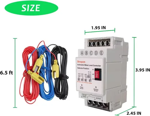 Vista 6 de DC 12V Controlador automático de nivel de agua Sensor de nivel de líquido Detector de bomba Interruptor de flotador Relé de control con detector