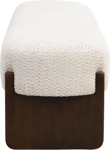 Vista 8 de Christopher Knight Home Arden - Banco otomán rectangular de tela de hilo en bucle de estilo minimalista, marco de madera de caucho, banco