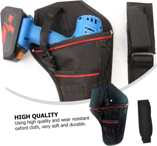 Vista 2 de Bolsa de cinturón de taladro eléctrico para hombre, bolsas de herramientas de carpintero, bolsa de herramientas de carpintero, bolsa de transporte