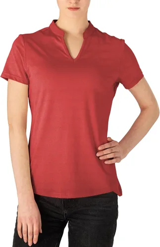 Vista 65 de Gopune Polo de golf con cuello en V para mujer, sin cuello, manga corta, ligera, de secado rápido, camisetas de tenis para correr