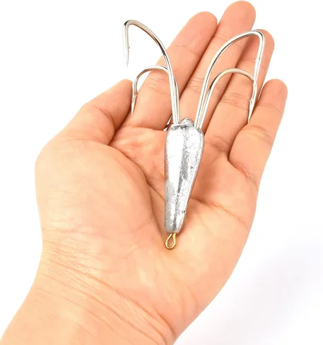 Vista 4 de 4 ganchos de pesca grandes con peso, tamaño de 1.05 onzas/1.76 oz/2.64 onzas