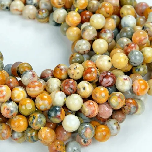 Vista 41 de Zenkeeper 116 piezas cuentas de piedra de sangre africana para hacer joyería 6 MM cuentas sueltas de piedras preciosas de sangre africana